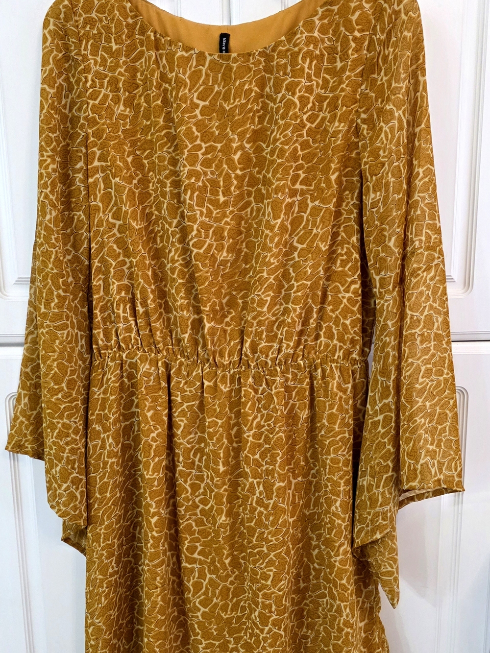 W118 by Walter Baker Mustard Yellow Printed Tunic Blouse/Mini Dress- Medium -NWT